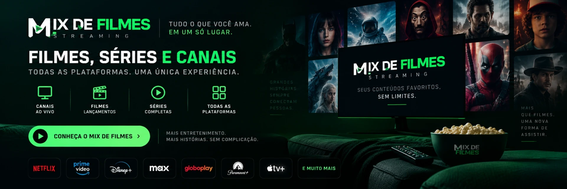 Mix de Filmes: filmes, séries e canais em um só lugar